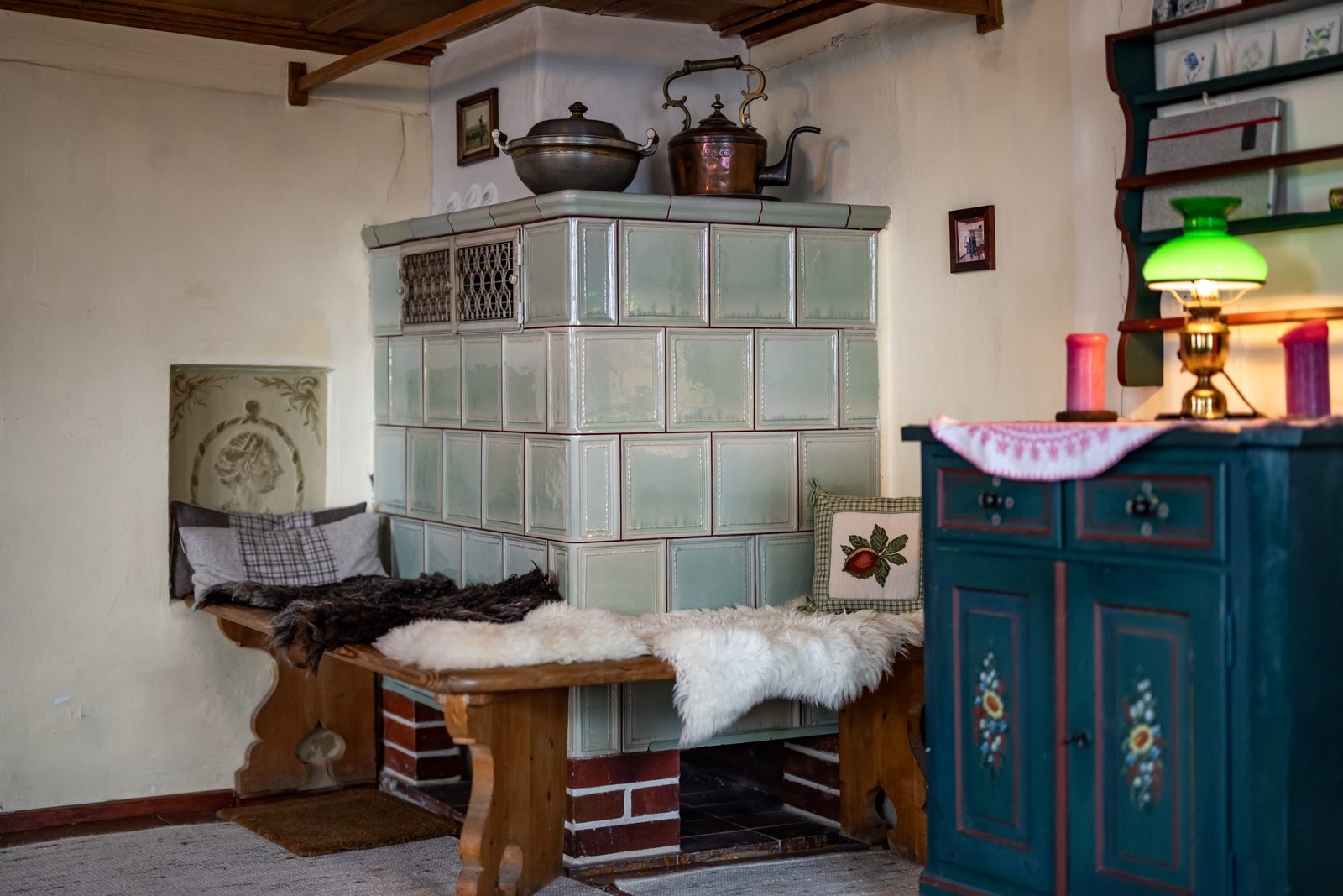 Schlafzimmer Ferienhaus Allgäu mit Doppelbett